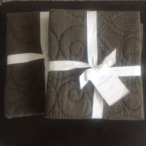 S/2 Pottery Barn washed cotton standard shams